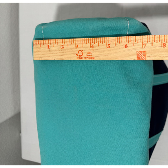 LL Bean Boat & Tote Bag Navy Blue Turquoise LARGE Size 15x22 Butterfly - Picture 4 of 10